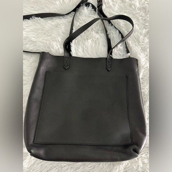 MADEWELL The Medium Transport Tote Black Leather Bag Handbag - Picture 4 of 11